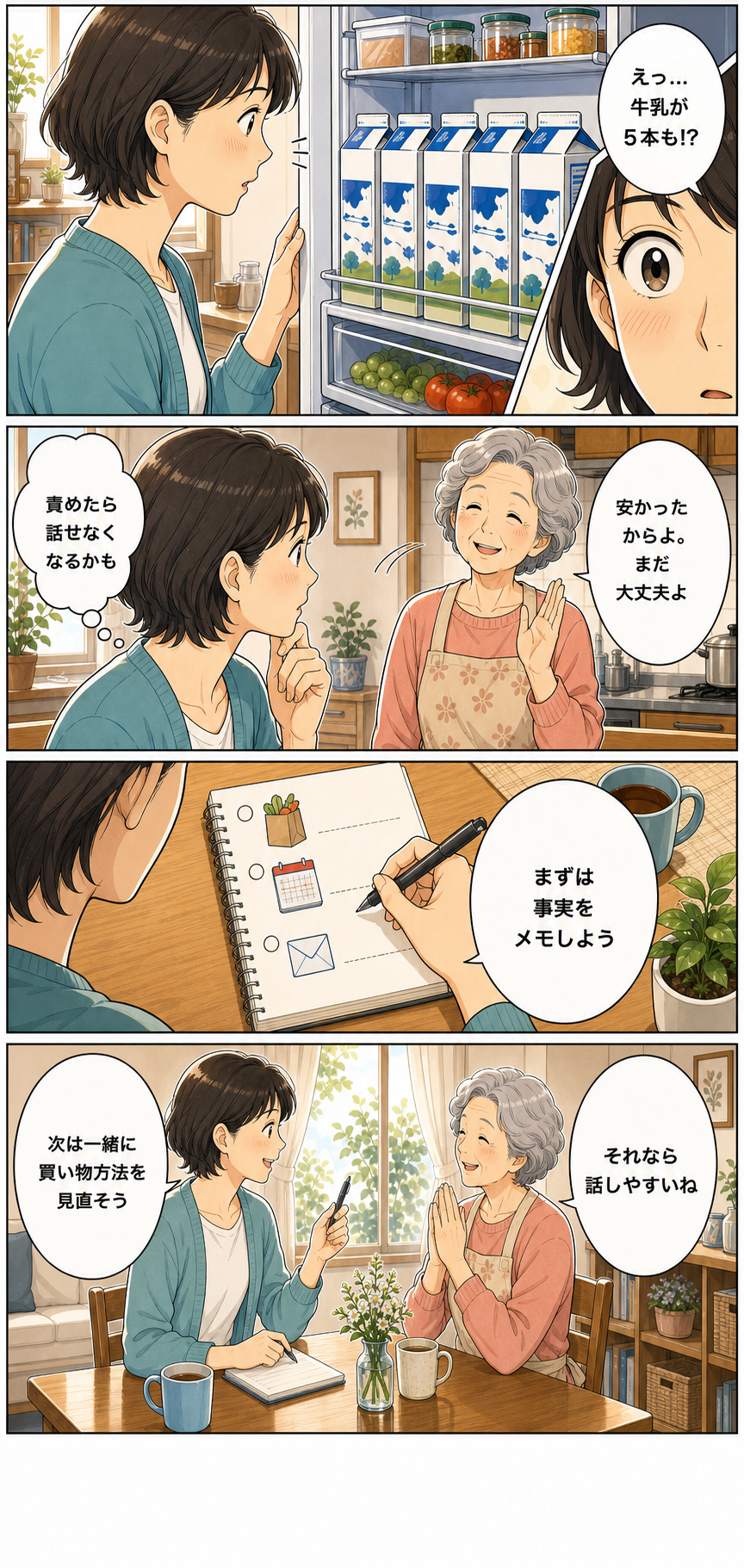 親の介護は何から始める？最初に確認したい小さなサインのカラーセリフ入り漫画