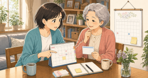 介護保険の漫画調イメージ
