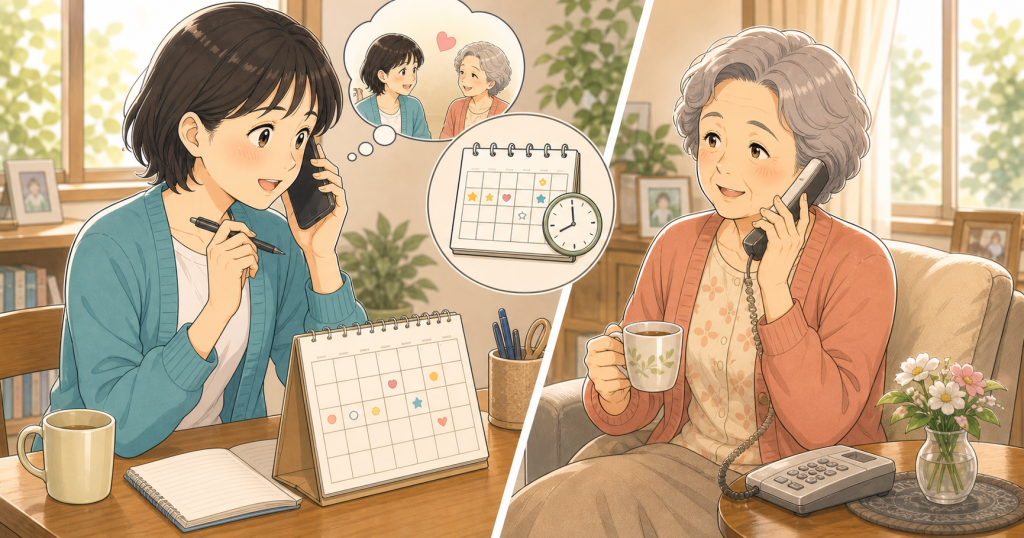 高齢の親との電話頻度はどれくらいがよい？負担にしない決め方 アイキャッチ