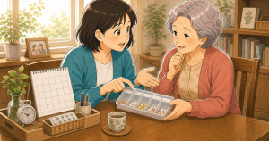 親の薬の飲み忘れが心配なときに家庭でできる管理の工夫 アイキャッチ