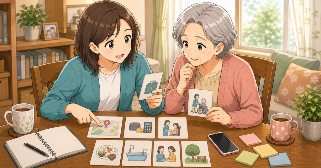 老人ホームの資料請求前に家族で決めておくこと アイキャッチ