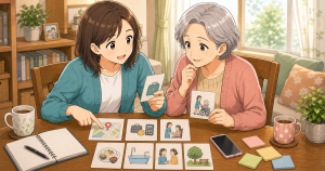 老人ホームの資料請求前に家族で決めておくこと アイキャッチ