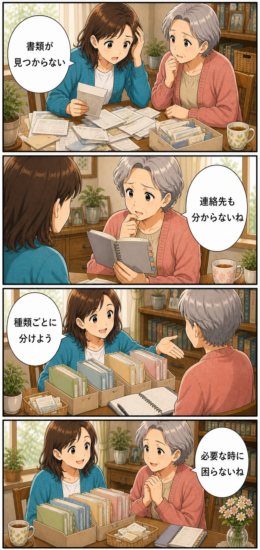 空き家になる前に実家で確認したい書類と連絡先のカラーセリフ入り漫画